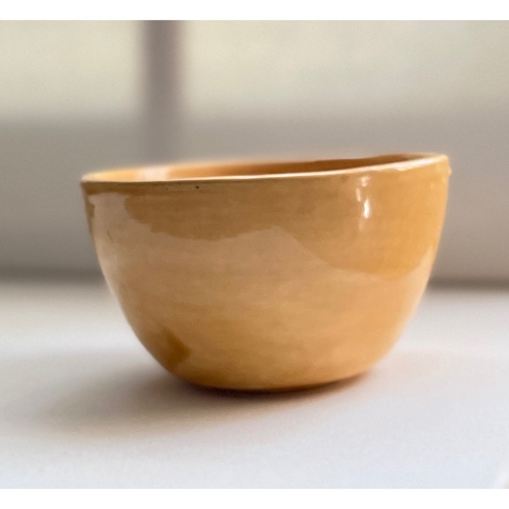 Vtg Pottery Barn Sausalito Bowl Amber Cereal Bowl 3.5"x 6" Made in Mexico